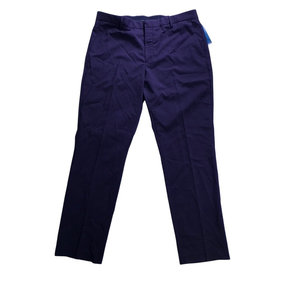 Perry Ellis Dress Pants Mens 36x32 Purple Modern Fit Portfolio Stretch Trousers